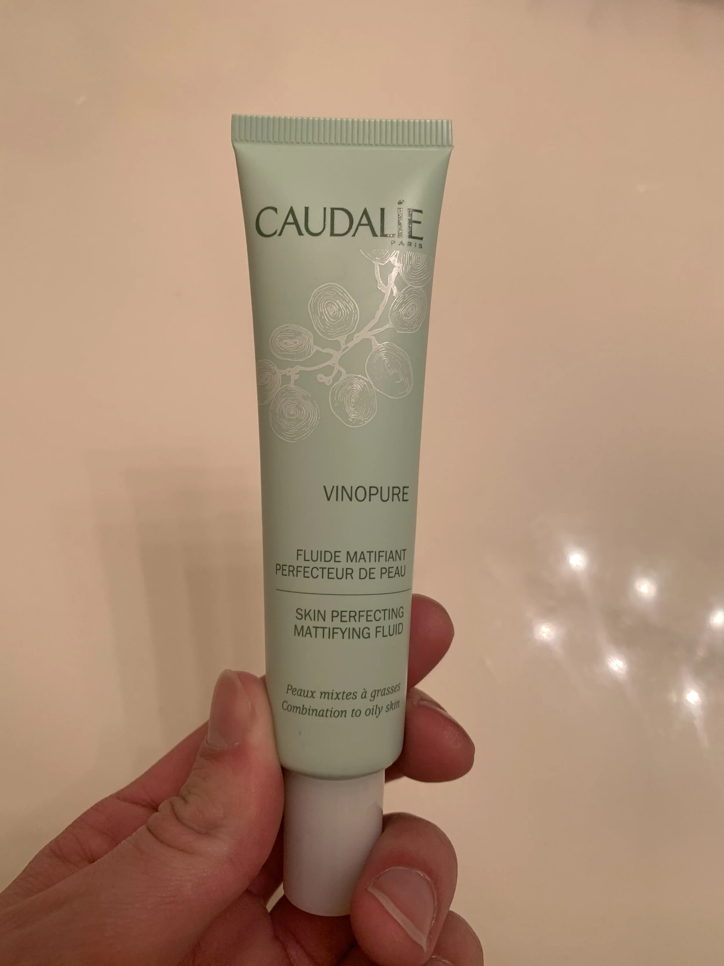Find this mattifying fluid here: https://us.caudalie.com/vinopure-skin-perfecting-mattifying-fluid.html