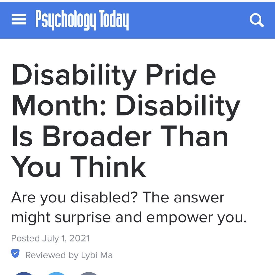 Disability Pride Month: Disability Is Broader Than You Think

https://www.psychologytoday.com/us/blog/disability-is-diversity/202107/disability-pride-month-disability-is-broader-you-think
