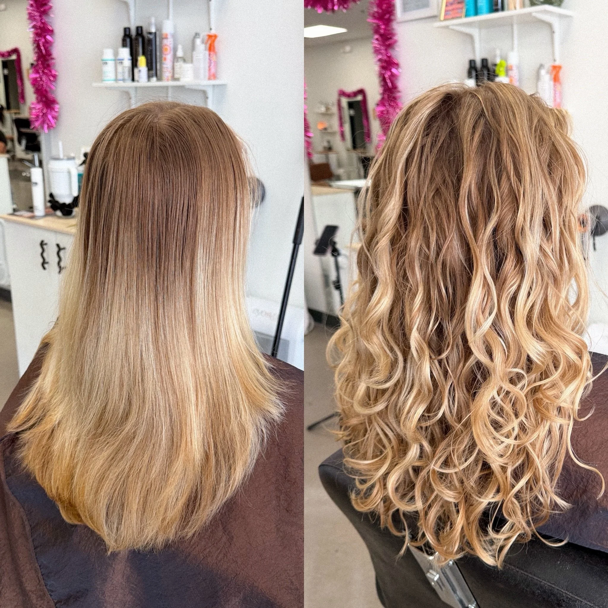 Cut + Highlight maintenance 💅 this lived in color is a great option for those who like to come in less often (every 4-6 months) and use their natural base color with highlight in any shade! #blondmeschwarzkopf #blondecurls #scottsdalehairstylist