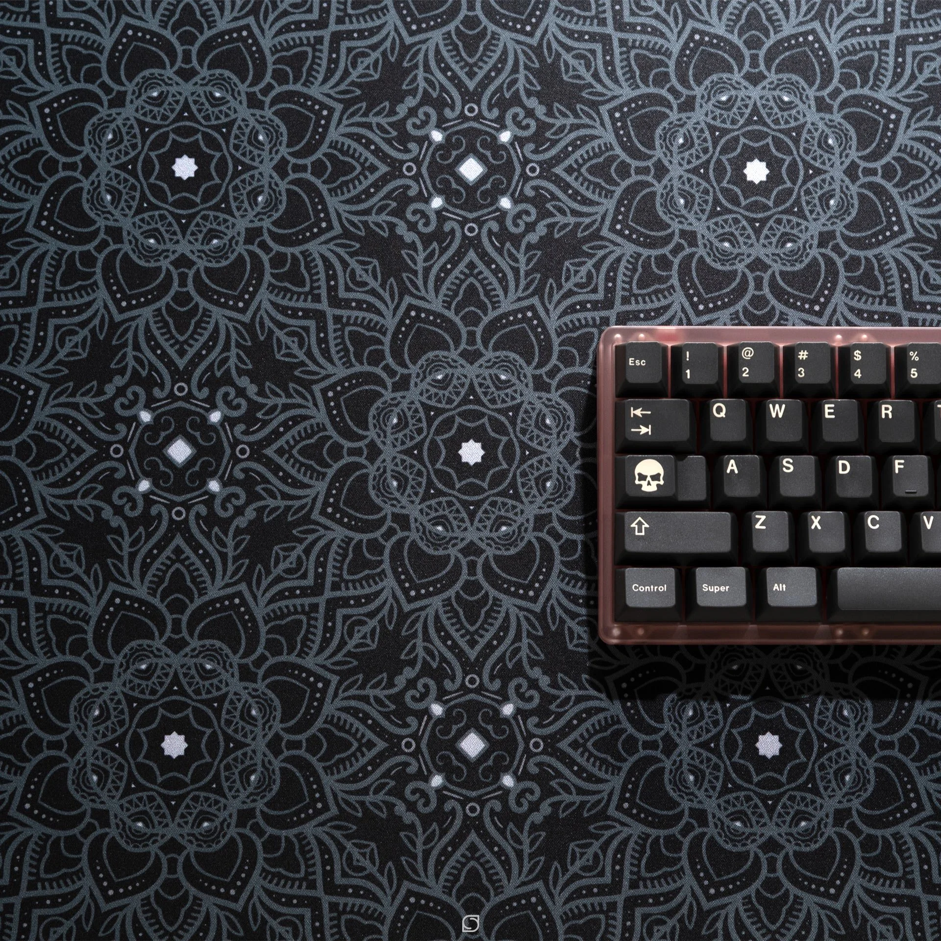 Sacred Dark & Weave Dark Deskmats