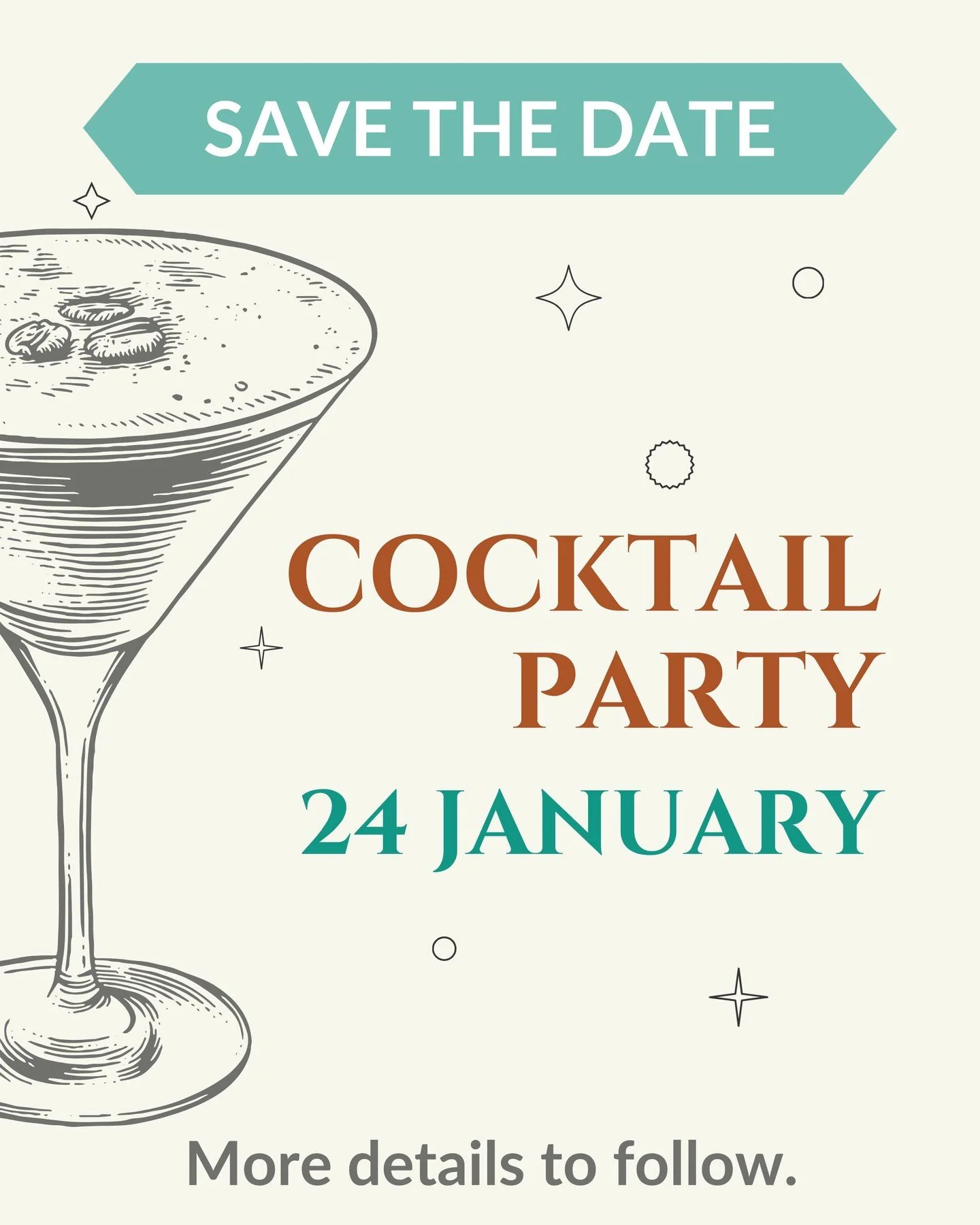 𝗦𝗮𝘃𝗲 𝘁𝗵𝗲 𝗱𝗮𝘁𝗲 🍸✨ 📅 
An evening of cocktails awaits - 𝟮𝟰 𝗝𝗮𝗻𝘂𝗮𝗿𝘆 𝟮𝟬𝟮𝟲 . 
More details coming soon. Cheers 🥂 
&bull; 
#FLTRcoffee #LangfordVillage #SaveTheDate #CocktailParty #MarkYourCalendar #CheersToThat #PartyVibes #Night