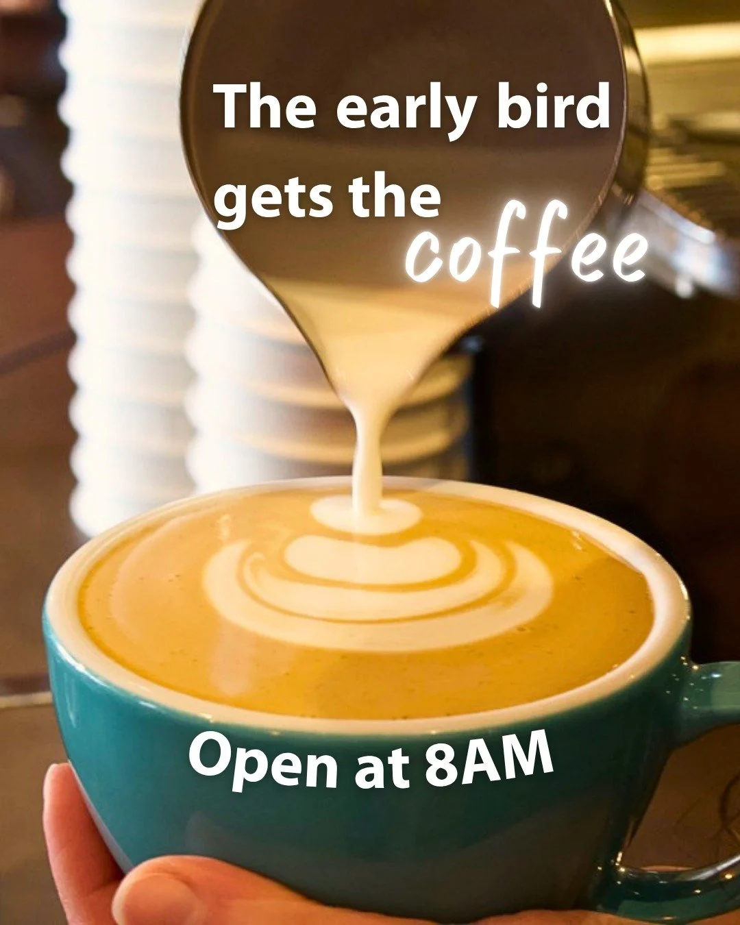 The early bird gets the coffee 👀☕ 
Saturdays - OPEN at 8AM