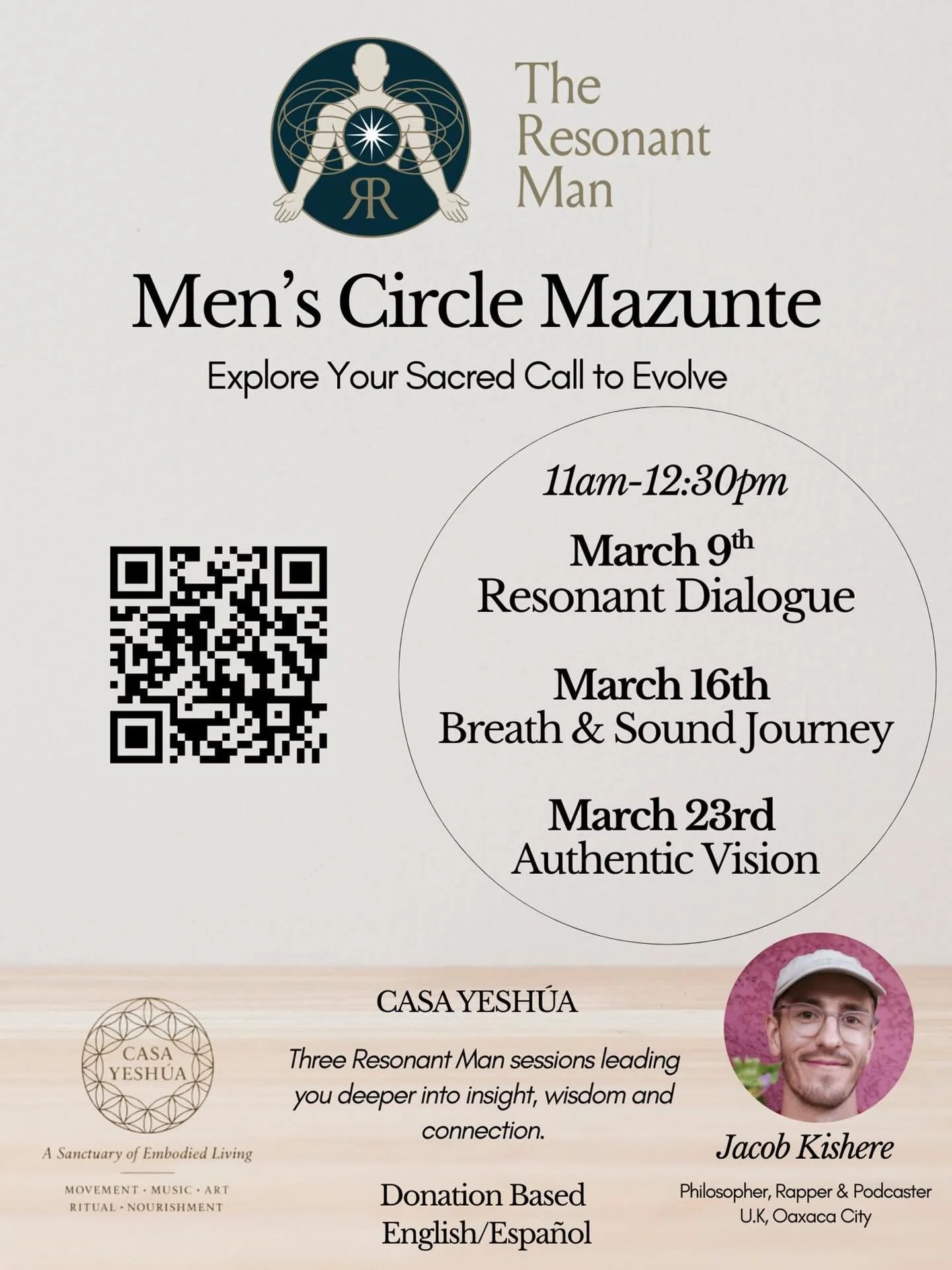 Brothers in Mazunte! join us for a series of three circles to connect with your self, your purpose and other men in a space of resonance and possibility.

We&rsquo;ll be gathering in Casa Yesh&uacute;a with men from the community to dial in over thre
