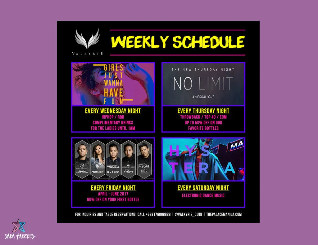 Valkyrie Weekly Schedule