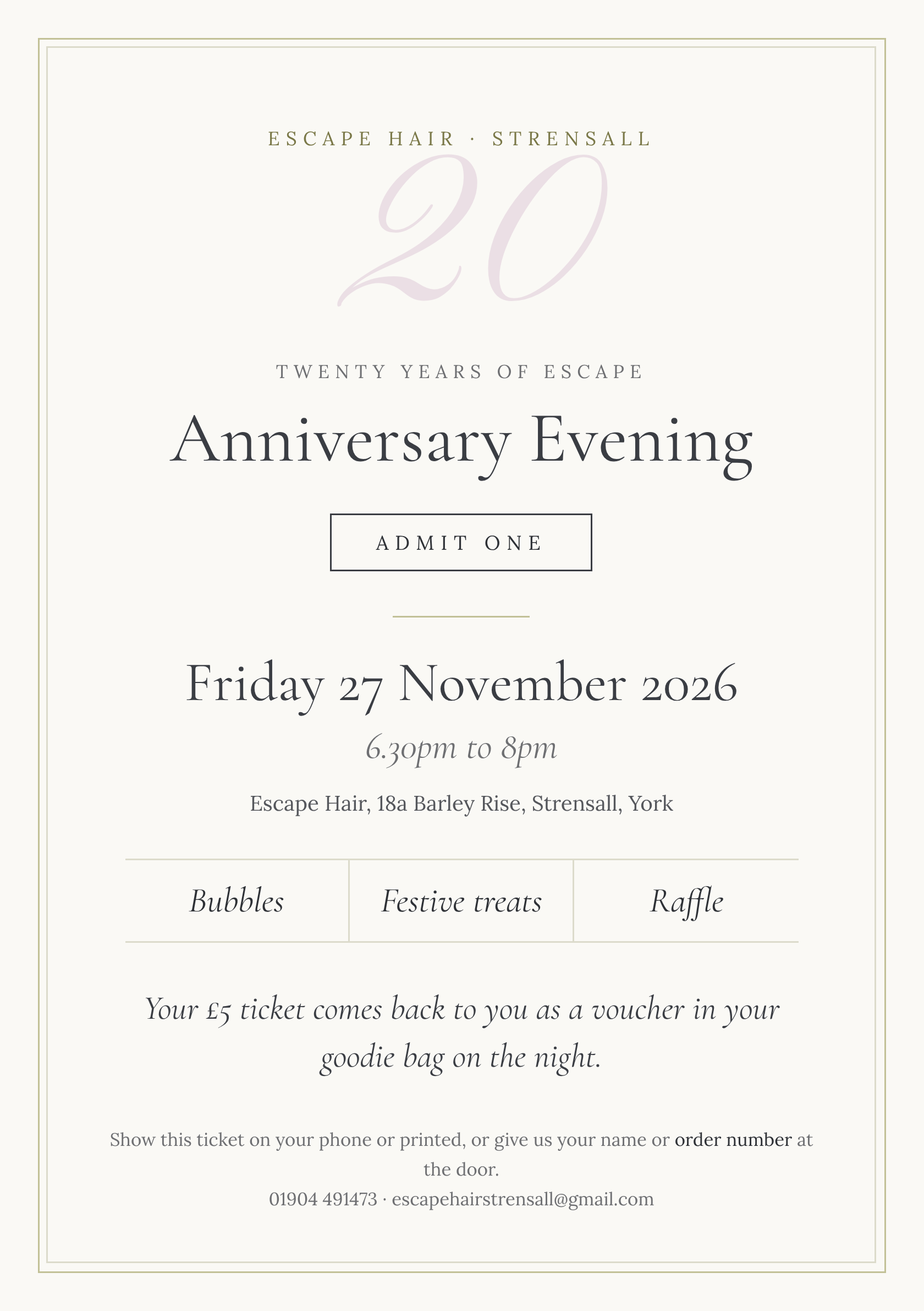 Twenty Years of Escape Celebration
