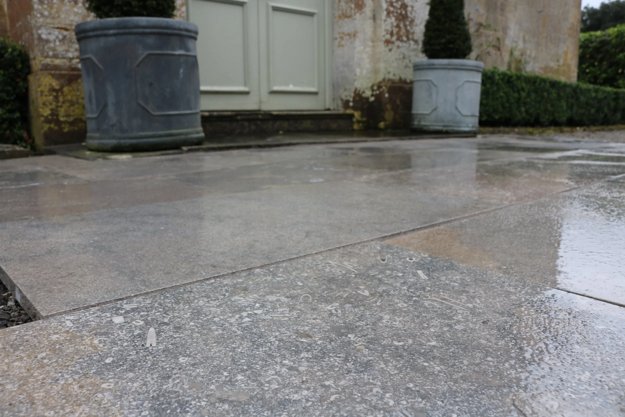 Chatsworth Honed Grey Fossil Limestone Paving - Allgreen