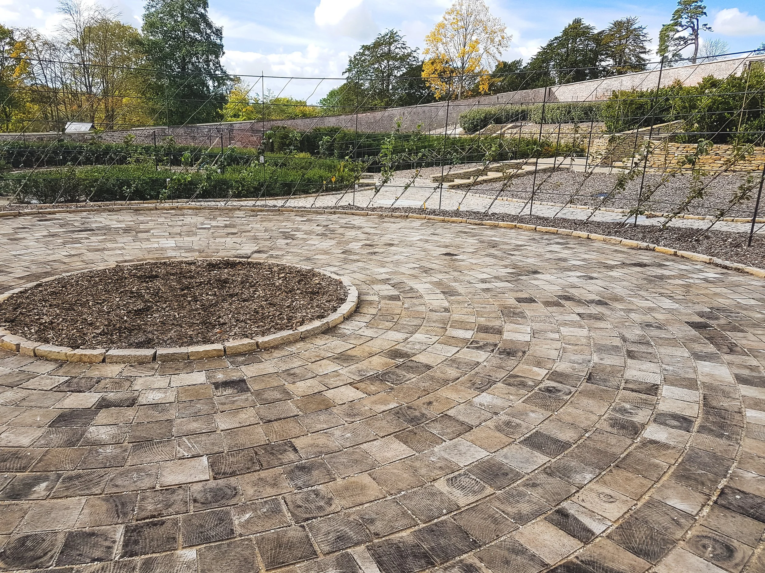 Natural Oak Paving with Allgreen - Wooden Cobbles