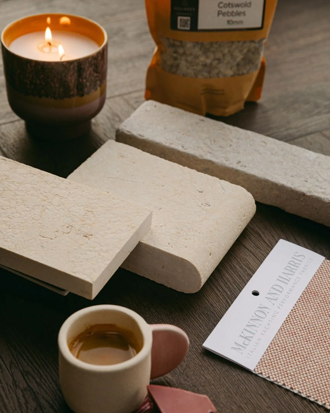 Happy Tuesday ☀️ 

Today's moodboard is all about beige products and how they elevate pink tones. 

The palette features Beaumont Washed paving and bullnose, alongside a Zahra Beige Mallet, Cotswold Pebbles and @mckinnonandharris La Dolce Vita Terrac