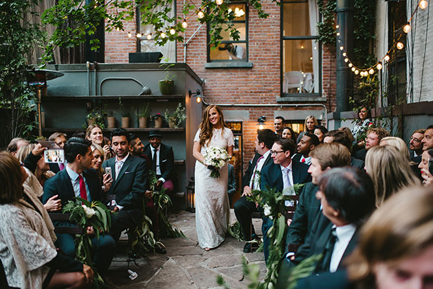   Venue &amp; Catering:&nbsp;  Mason May Dekalb  , formerly ICI Restaurant || Bride's Wedding Dress:&nbsp;  Watters  &nbsp;|| Hair: Jennifer Matos of   Rita Hazan Salon  &nbsp;|| Makeup:&nbsp;  Makeup by Stephanie Perez  &nbsp;|| Groom's Attire:&nbsp