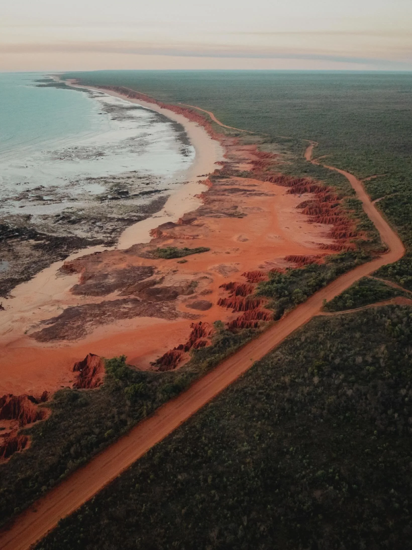 A couple of hours north of Broome and you hit James Price Point &mdash; where red cliffs meet turquoise ocean and the road feels endless. Places like this are what make road trips in WA so special&hellip; the journey is just as impressive as the dest