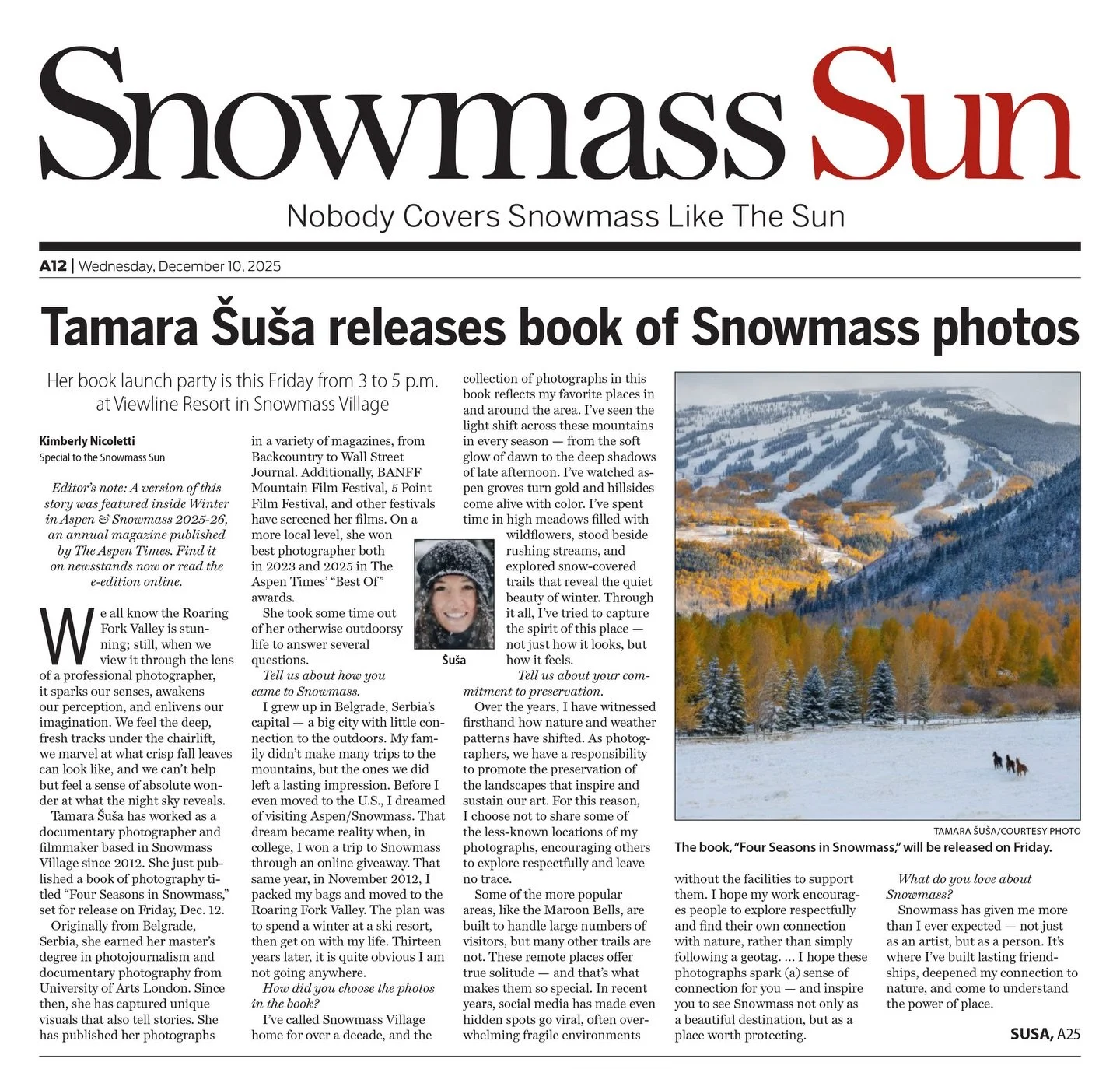 I hope to see you on Friday at my book launch 💜

3-5pm at the Viewline (followed by the tree lighting ceremony as a part of WINTERSK&Ouml;L events so bring the kiddos!)

I am so excited to share the beauty of Snowmass with everyone! Also nervous, ve