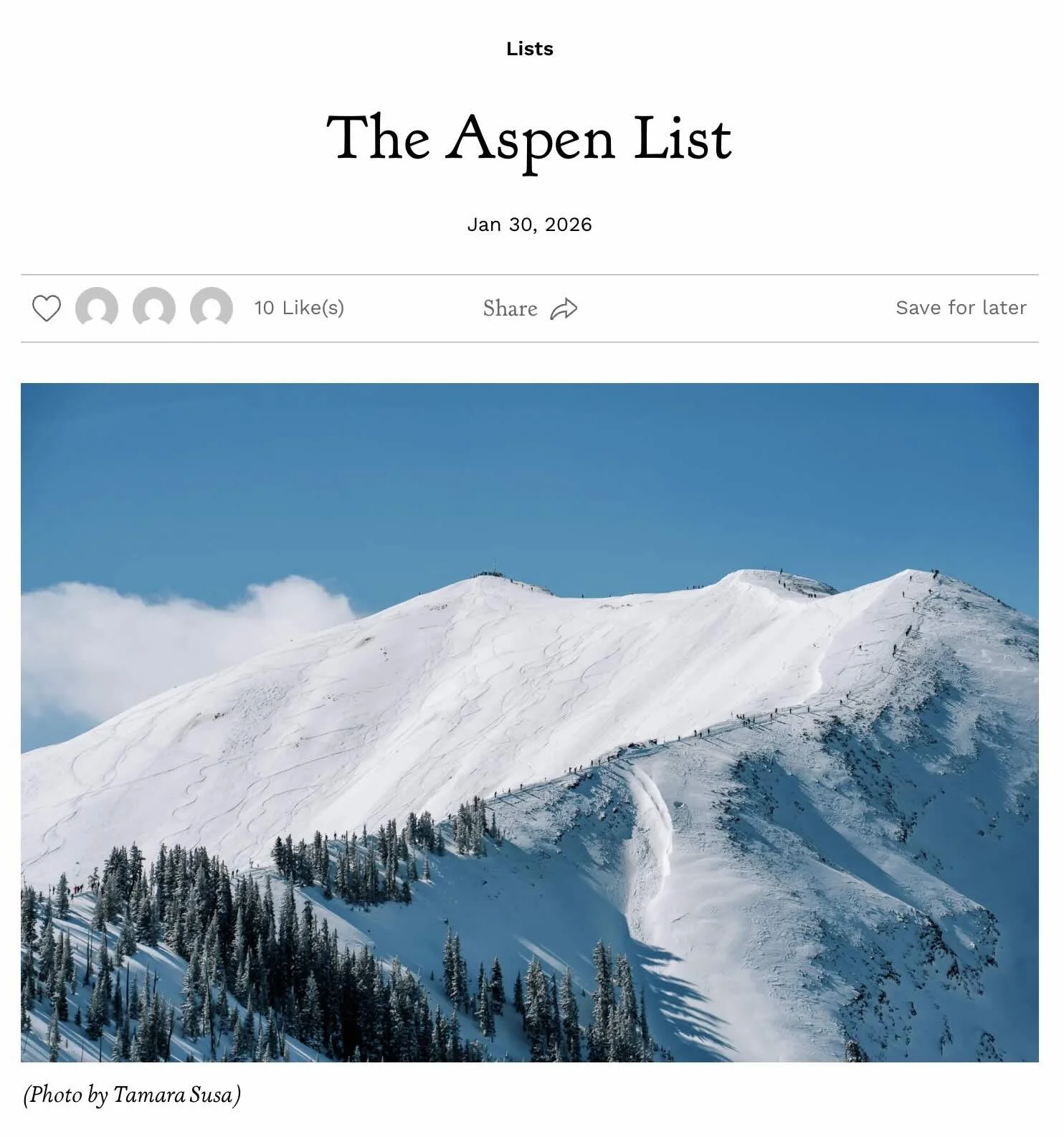 the aspen list yolo journal