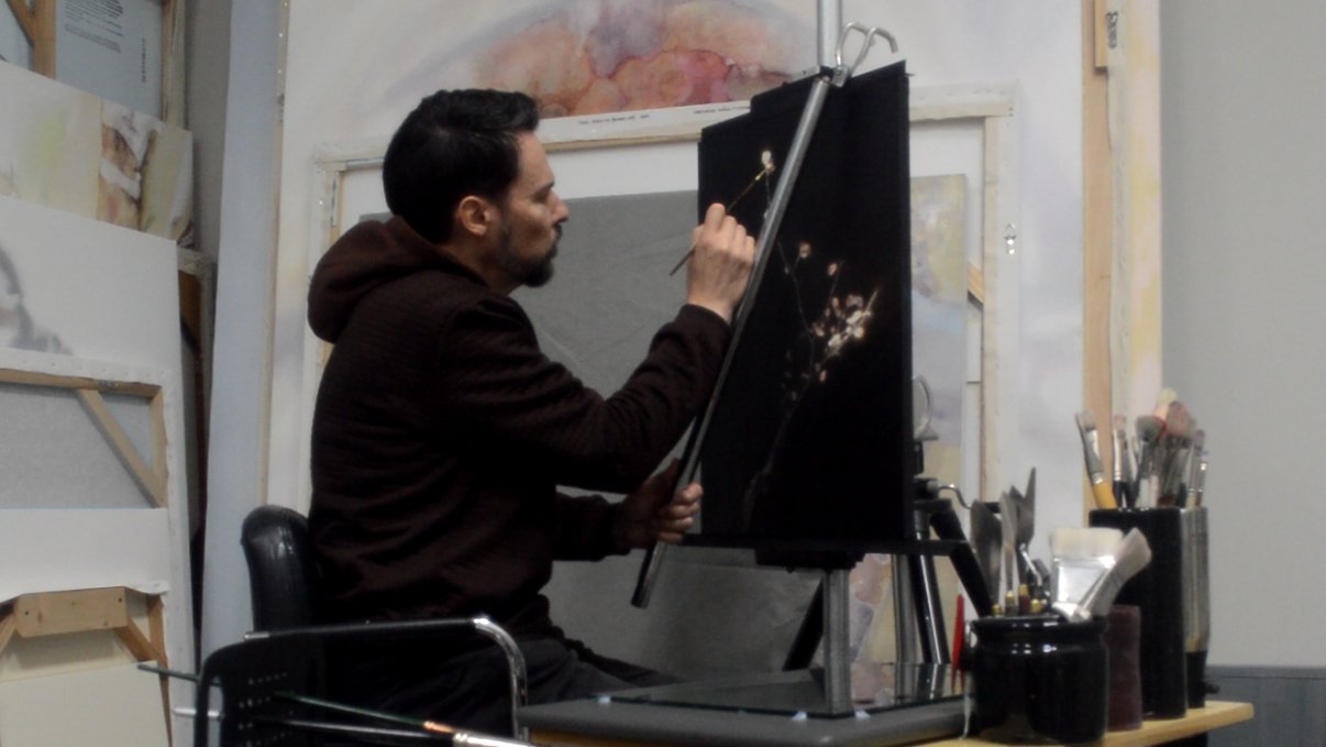 My goal in painting each piece is to explore themes of ecological stewardship, perseverance, restoration, and convey a beauty that emerges from rising above the suffering of existence.