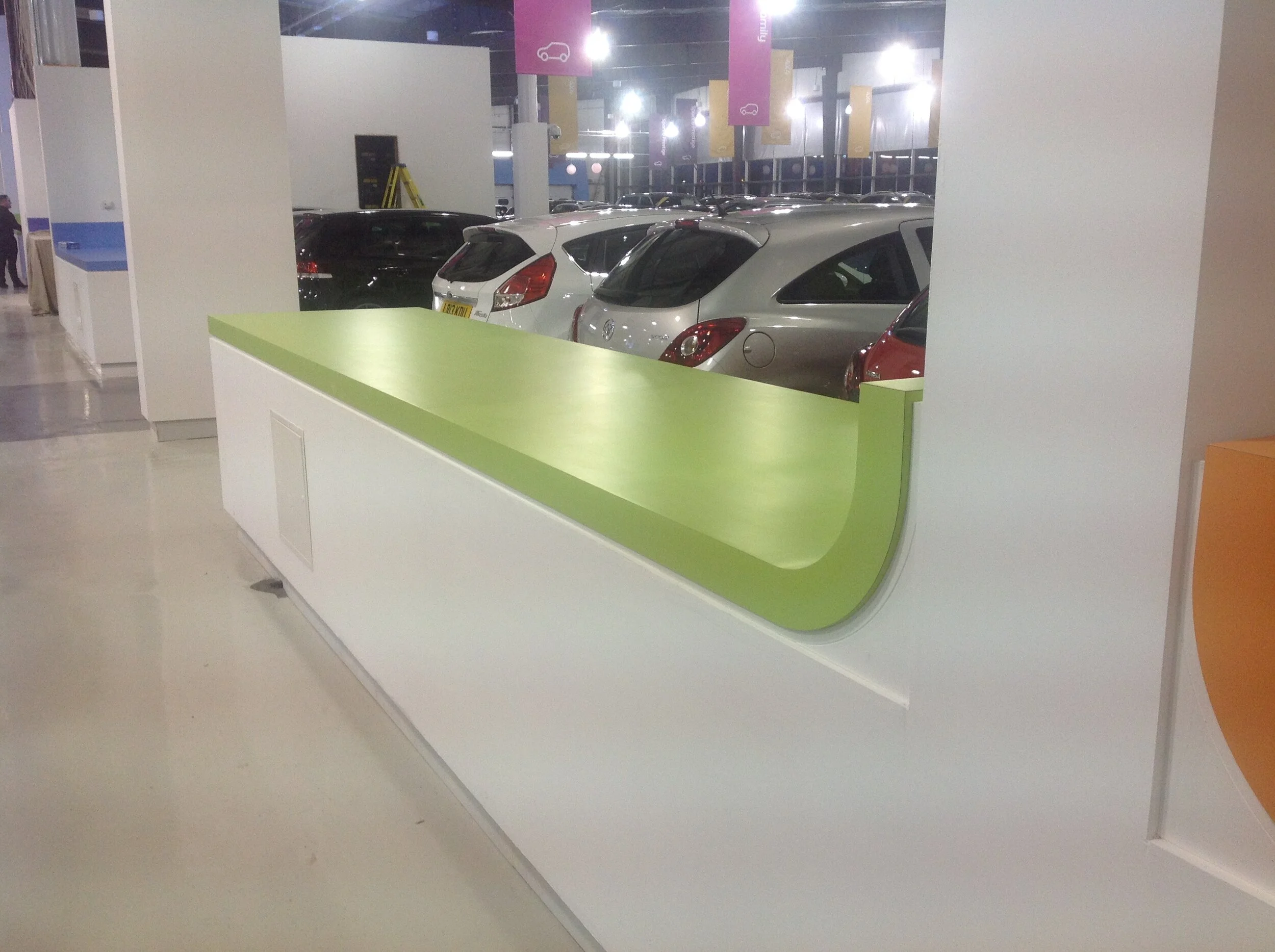 A wide range of colour options are available as shown in this car showroom