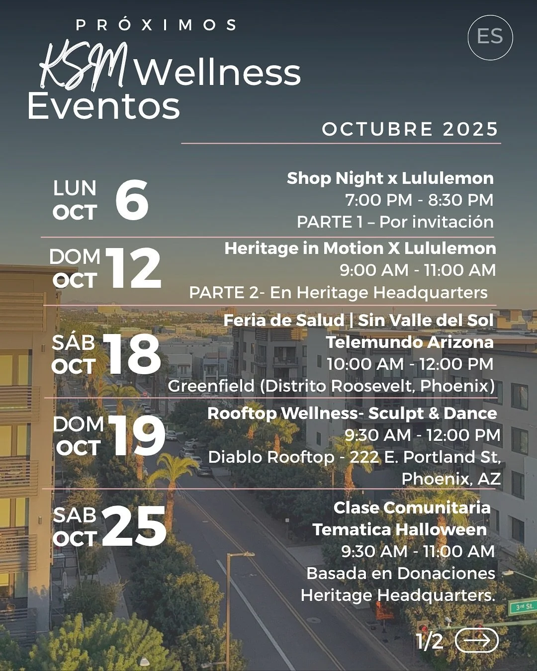 Obvio que me tocaba hacerlo en ESPA&Ntilde;OL🫶🏽

Octubre viene lleno de cosas emocionantes! Asi que aqui te dejo el calendario para este mes para que no te pierdas de nada. 🗓️

Desde nuestra colaboraci&oacute;n con Lululemon x The Women&rsquo;s Mo