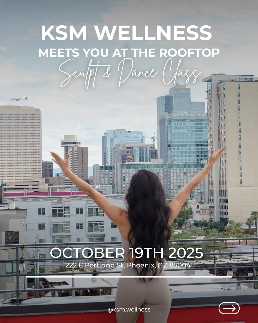 You got Sunday morning plans? I got you!! Less than a week away for a morning full of ✨ Movement, music, coffee, and connection all with rooftop views.

 📅 October 19 | 9:30 AM - Noon  📍 @diablorooftop @ Cambria Hotel PHX 
🎟️ Limited Full Experien
