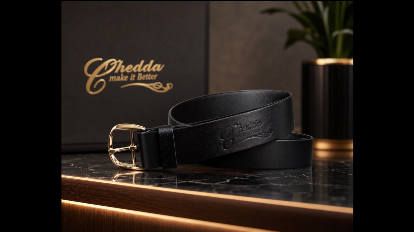 Handcrafted Black leather Belt