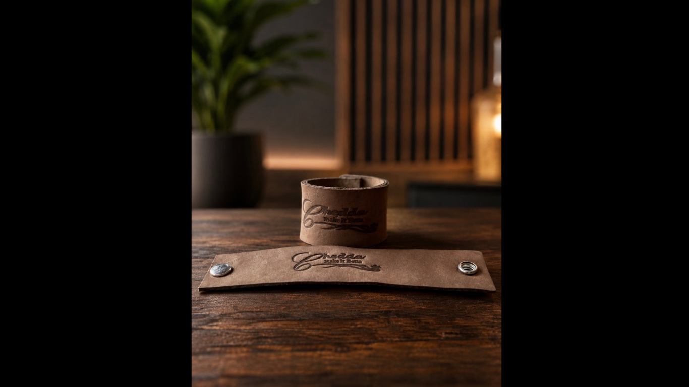 Personalized Reversible Chedda Genuine Leather Bracelet