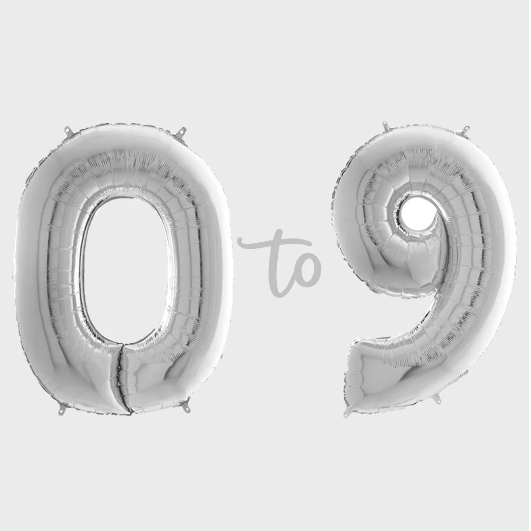 Silver 26" Number Inflated Helium Balloon