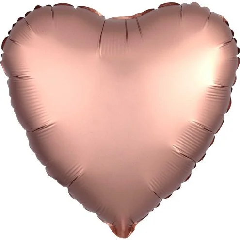 Rose Copper 18" Satin Heart