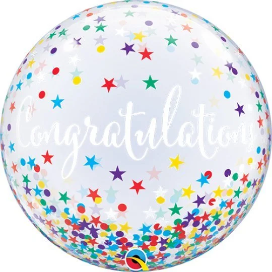 Congratulations Confetti Bubble Balloon