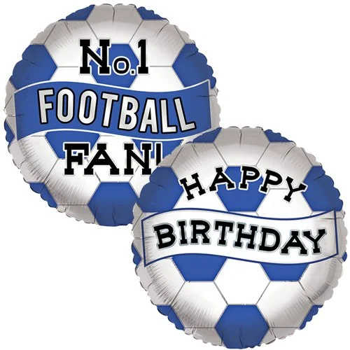 No. 1 Football Fan Blue & White Helium Inflated Balloon