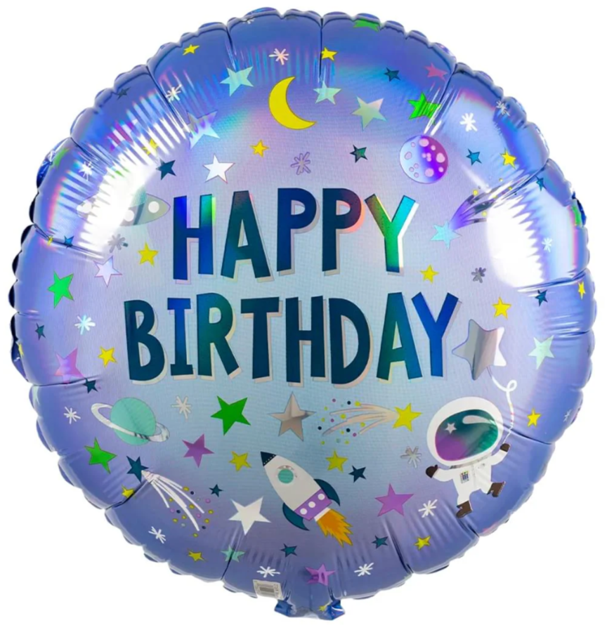 Happy Birthday Outta Space Inflated Helium Balloon