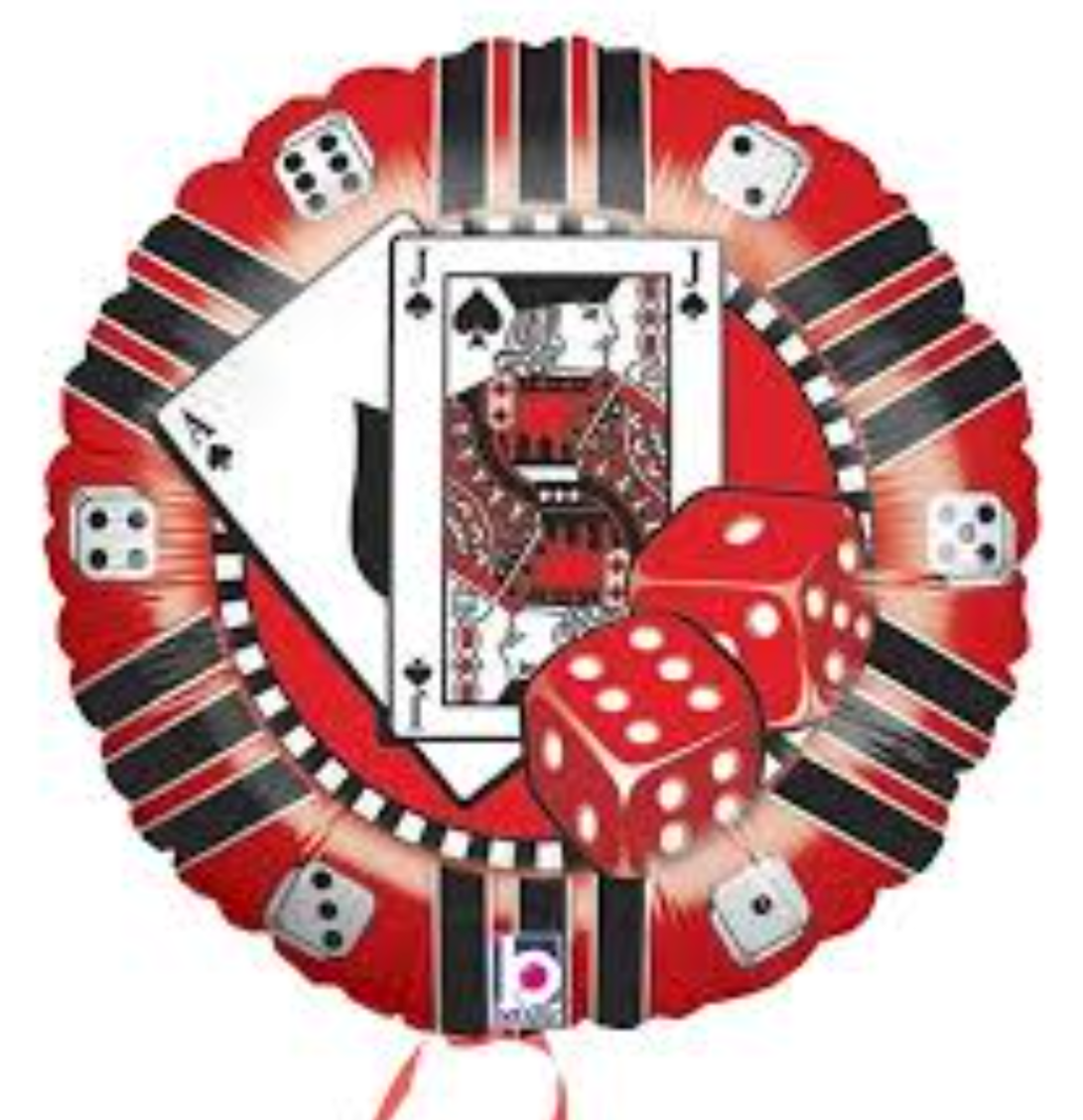 Casino Playing Chip Playing Card Helium Inflated Balloon