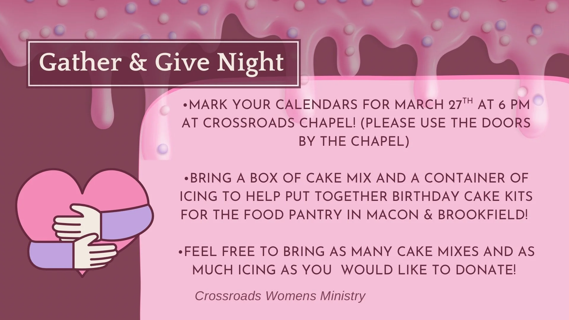 Women's Ministry gather and give night