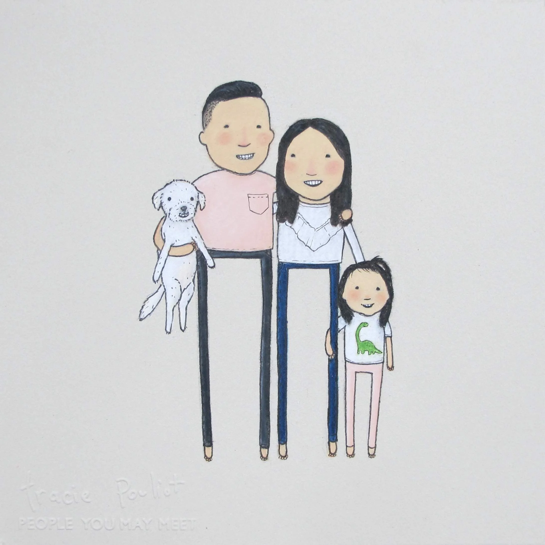 portrait of Asian family in pink outfits