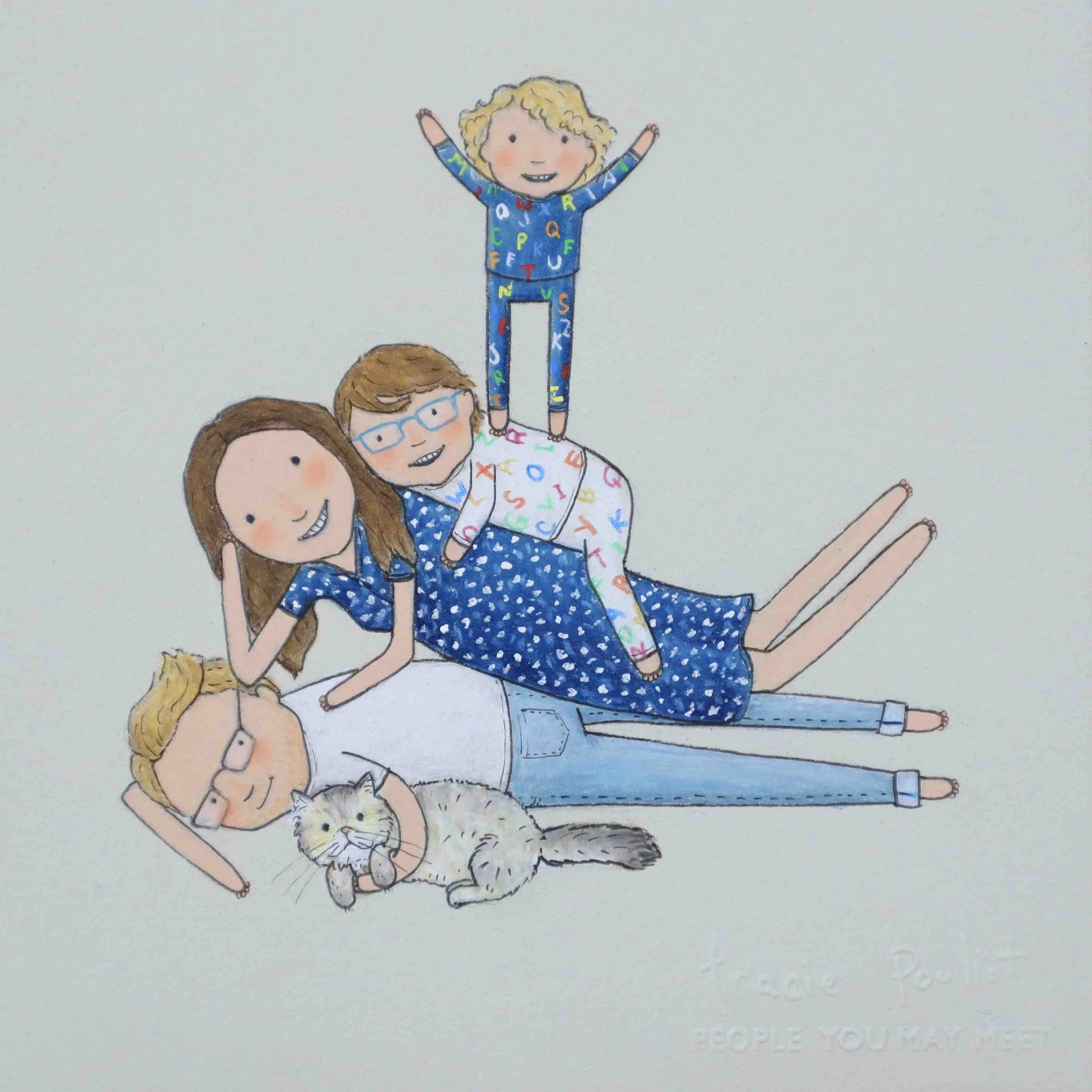 family pile on the dad