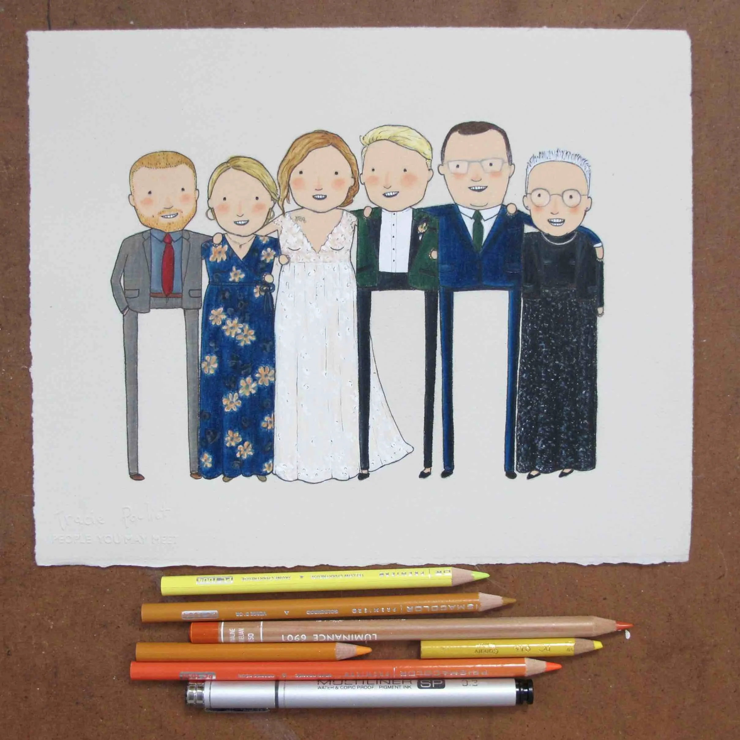 wedding portrait with parents and siblings