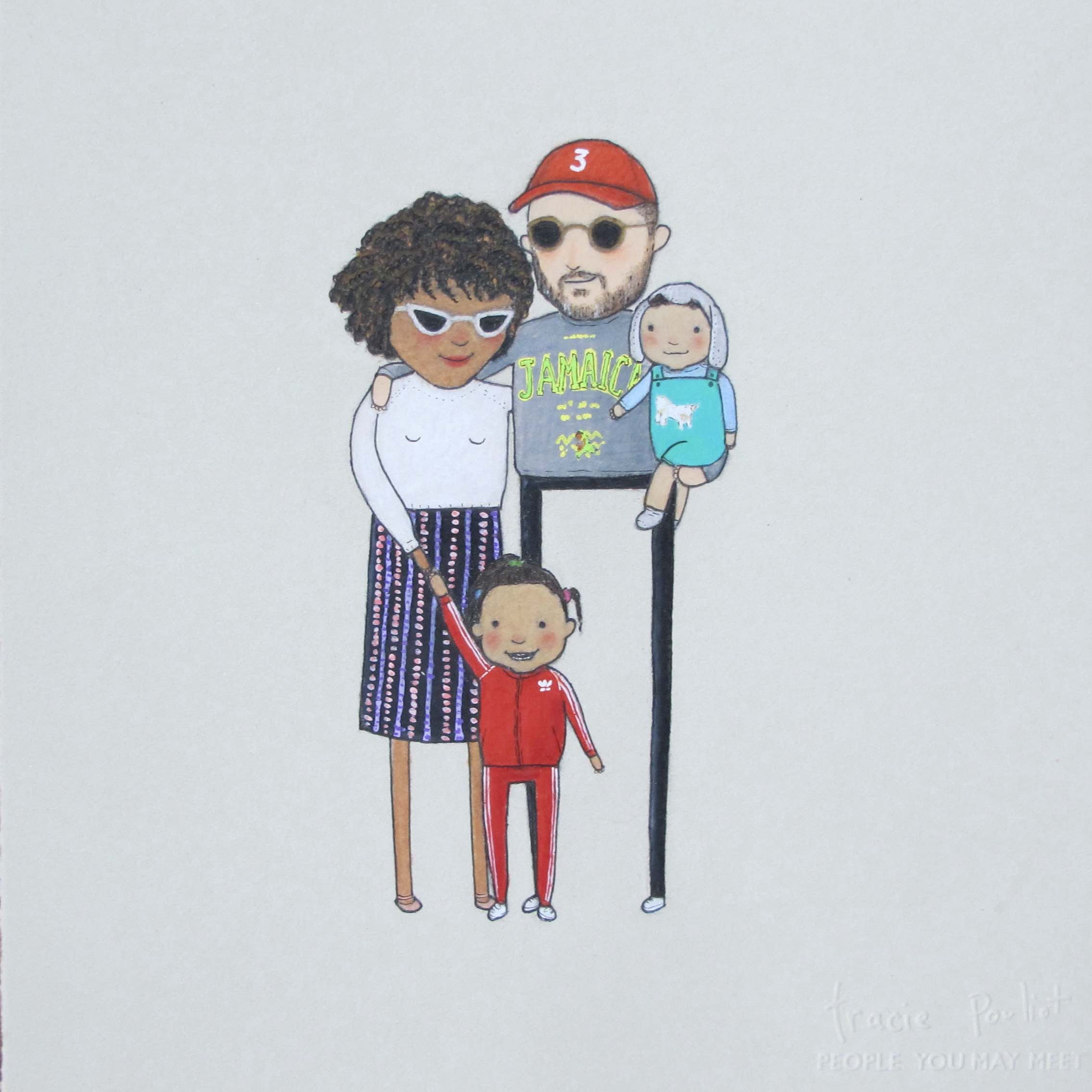 cool family in sunglasses