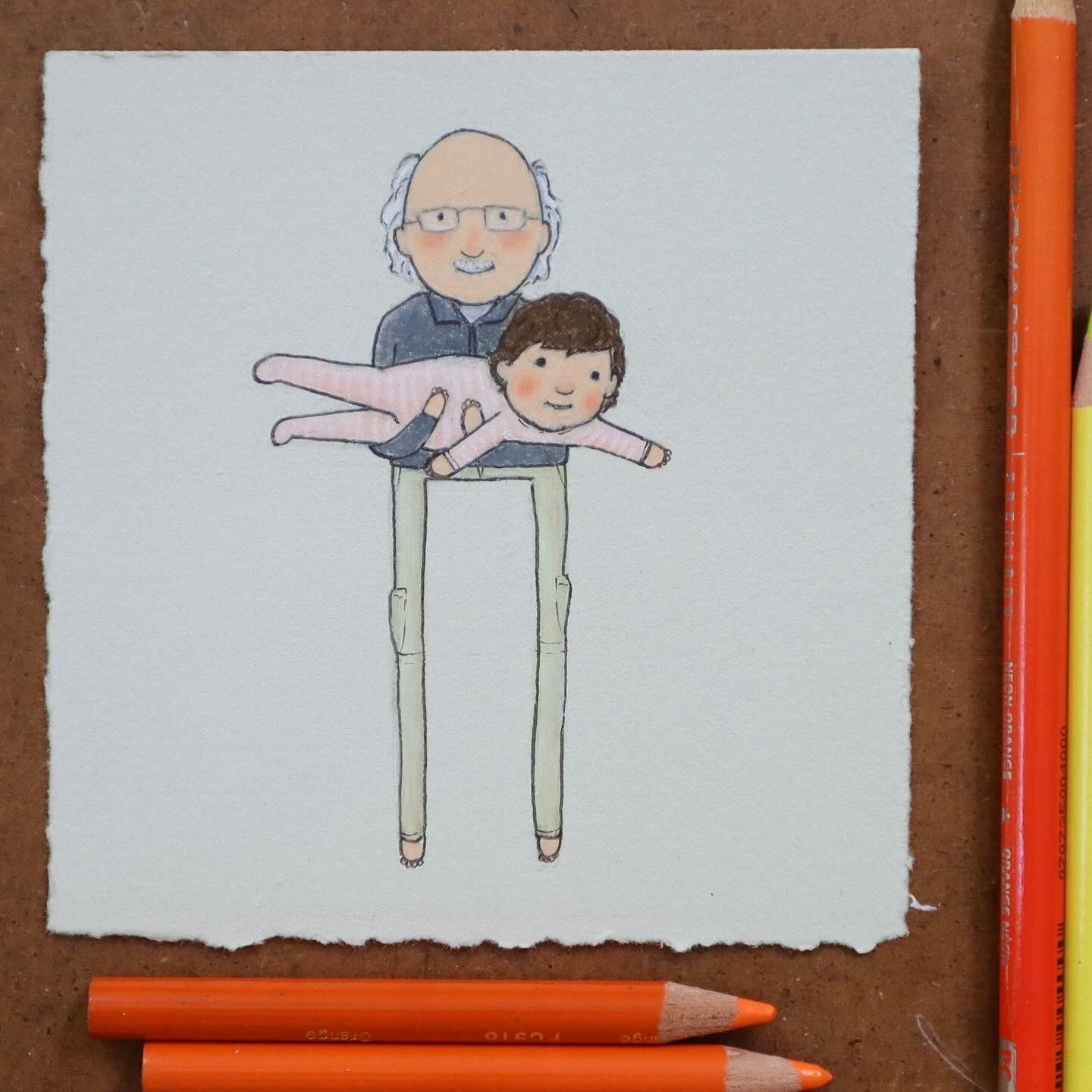 granddad with granddaughter doing the airplane