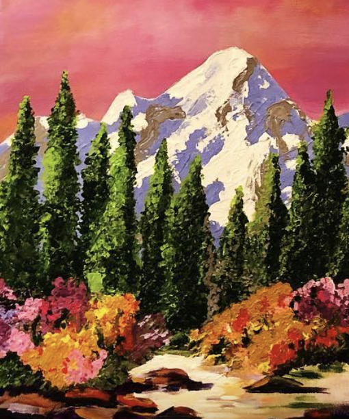Mountain and Trees Painting