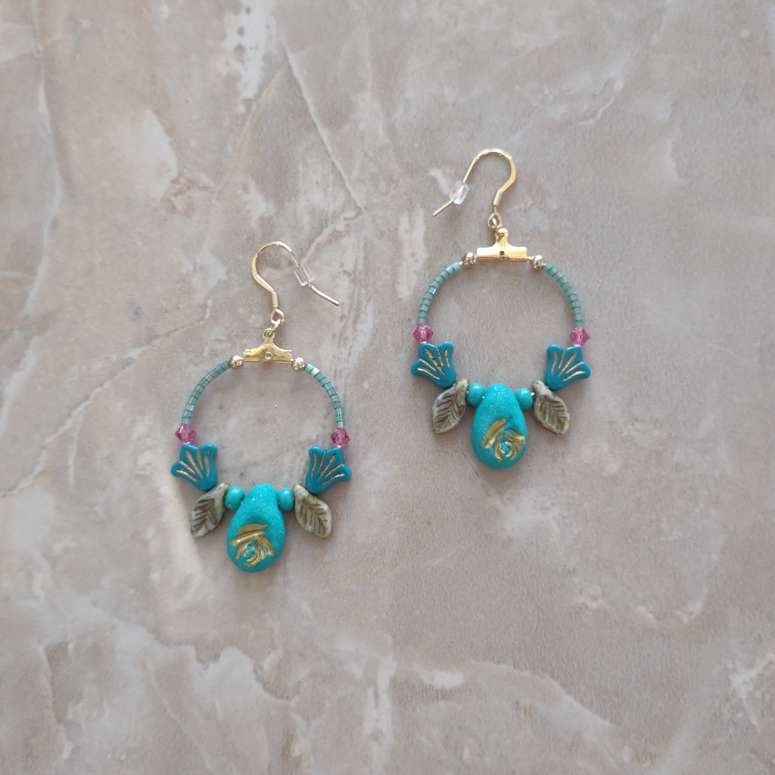 Floral Hoop Earrings