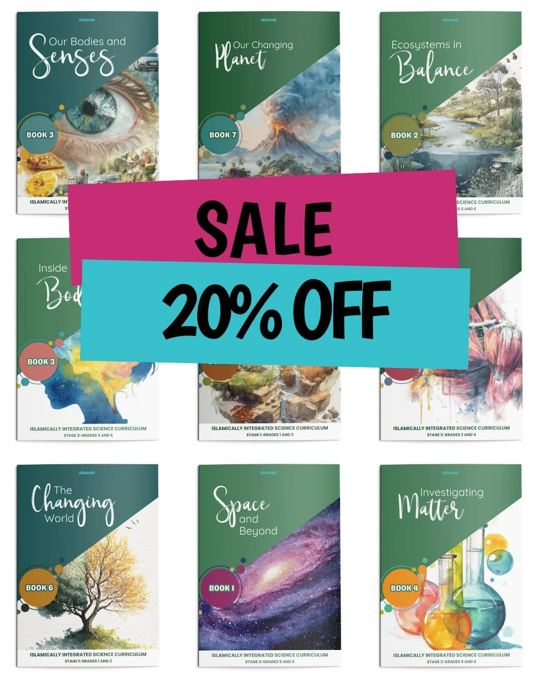 🎉 To celebrate the release of our brand new Stage 3 Science Curriculum for Grades 5&ndash;6, all our curricula and bundles are currently 20% off until 19th May inshaAllah 🎉

This includes:
✨ Stage 1 Science Curriculum
✨ Stage 2 Science Curriculum
✨