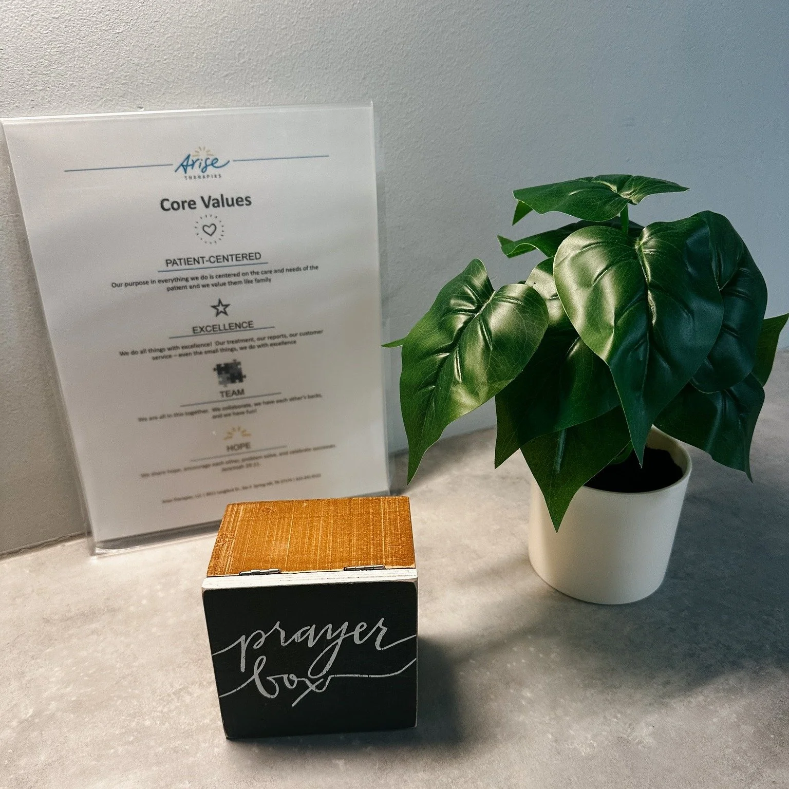 We believe deeply in the power of prayer and the strength of community. That&rsquo;s why each of our locations (Spring Hill and Columbia) has a prayer box&mdash;a quiet place to share prayers, worries, and praises and entrust them to God.

📖 &ldquo;
