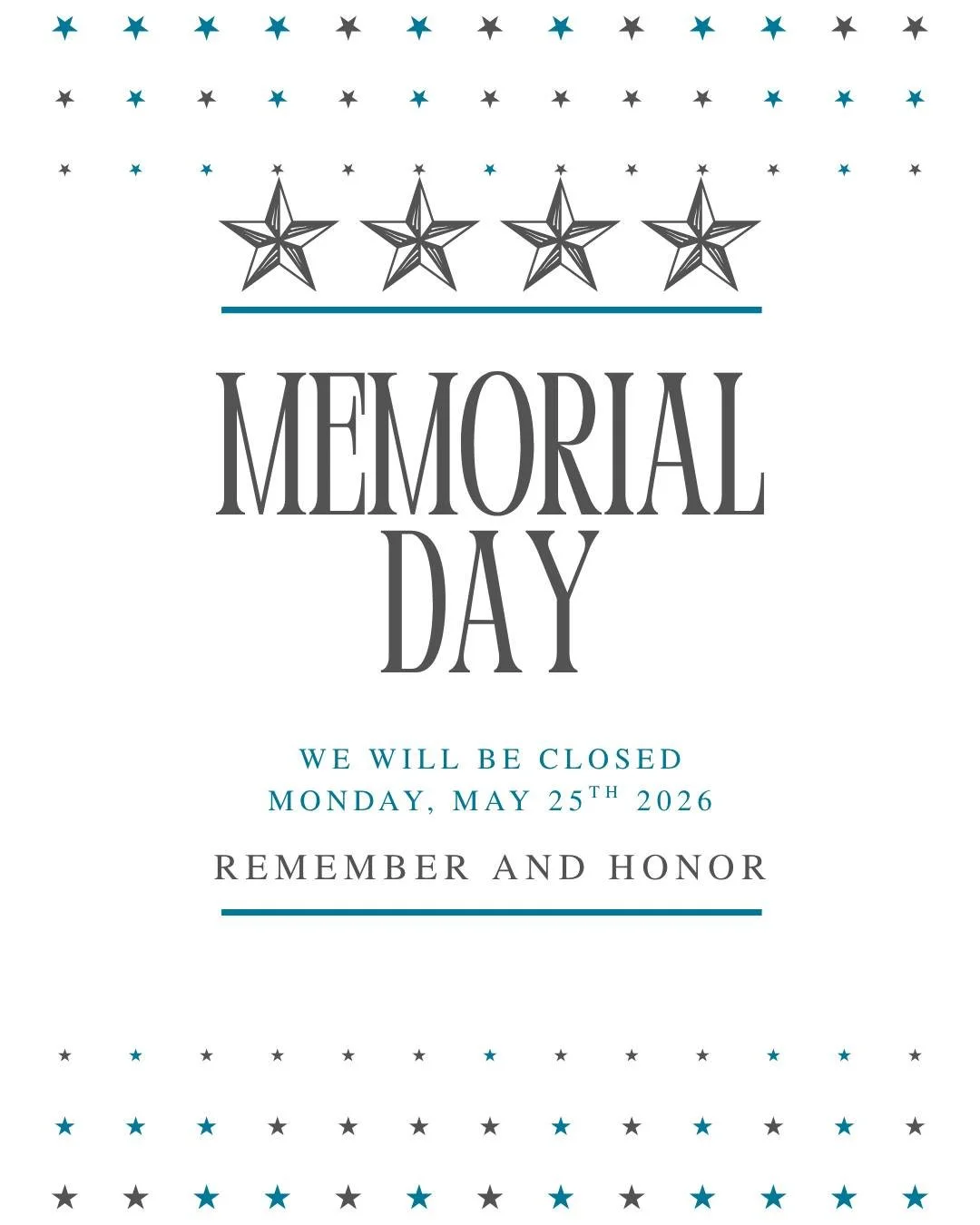 Today, we remember and honor the brave men and women who made the ultimate sacrifice for our freedom. ❤️🤍💙

This Memorial Day, we pause to reflect with gratitude for those who have served our country and the families who carry their legacy forward.