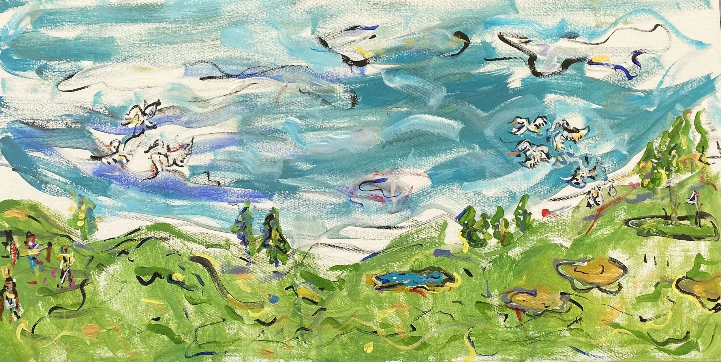 Egrets 3: 36 w x 18h   $350