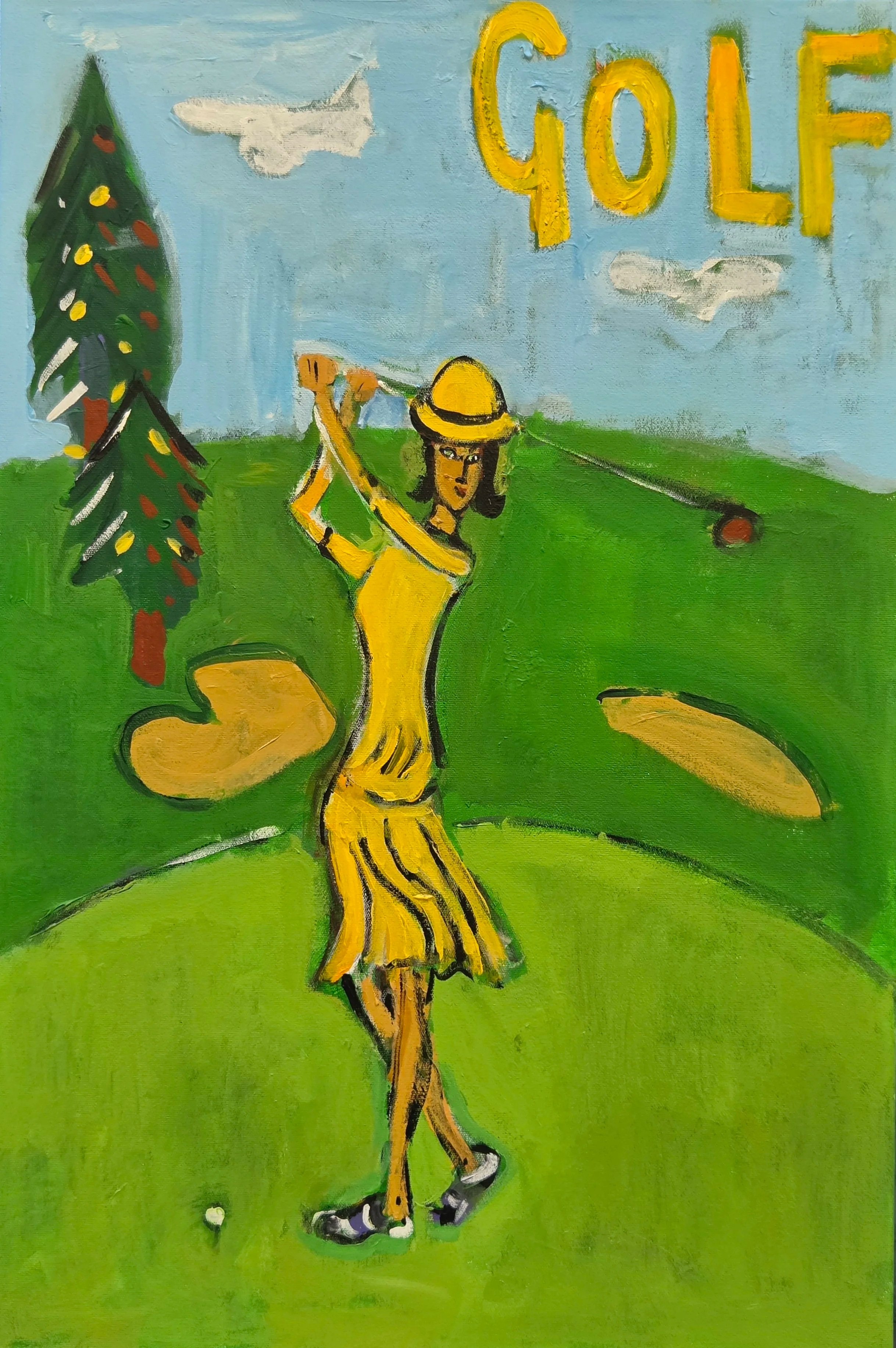 GOLF 1920s Flapper Woman - 20" x 30" - $500