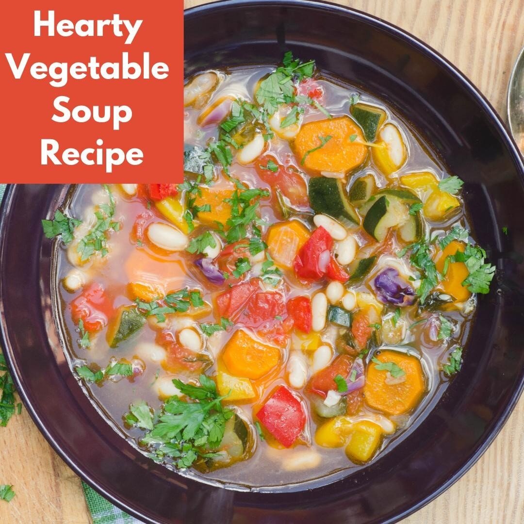 There's nothing like a hearty vegetable winter soup. It's a great way to get children to eat their colors with vegetables from your garden or local grocery store. This recipe is from DIGS Bakespace Cookbook which is a compilation of recipes from Mira