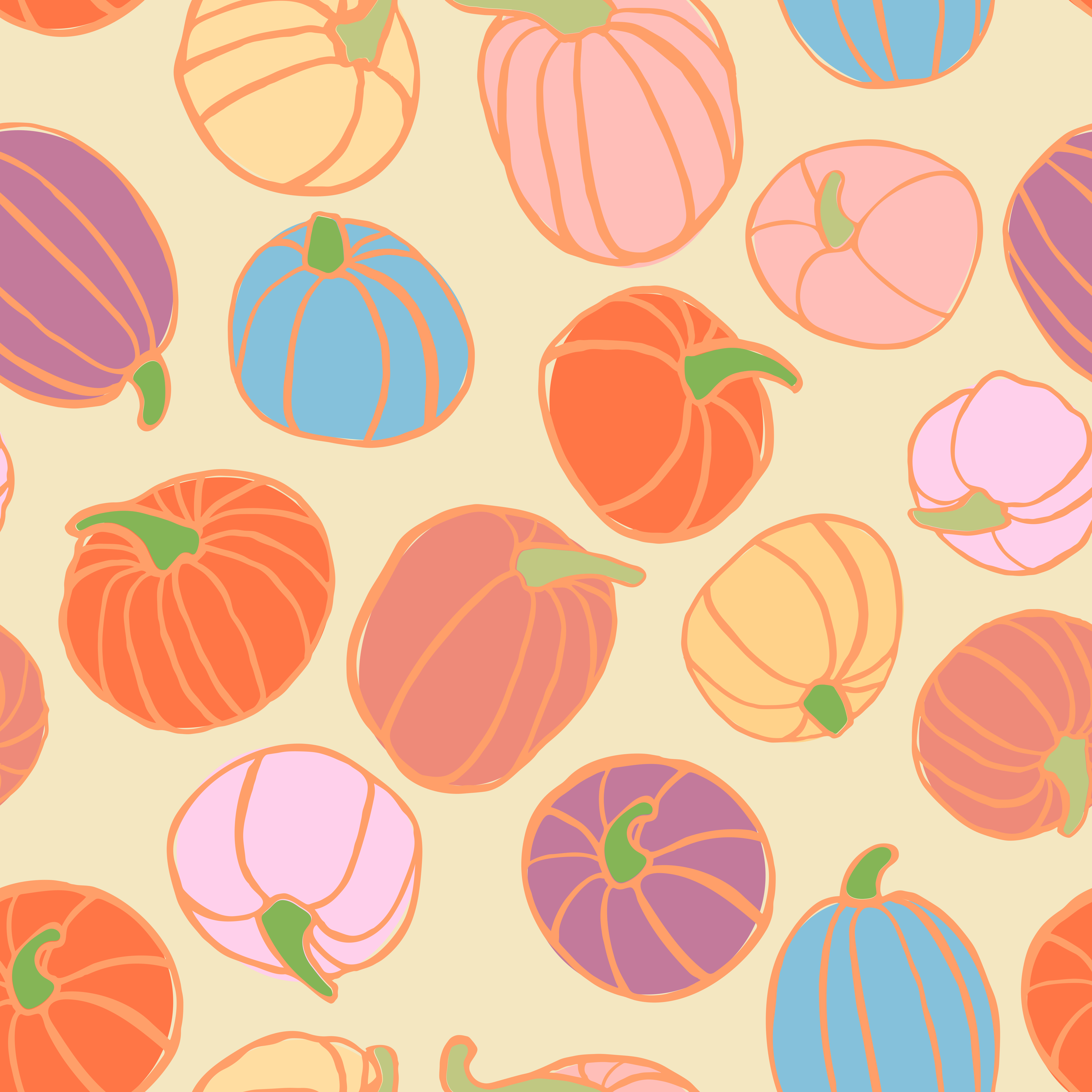 Happy Pumpkins Print