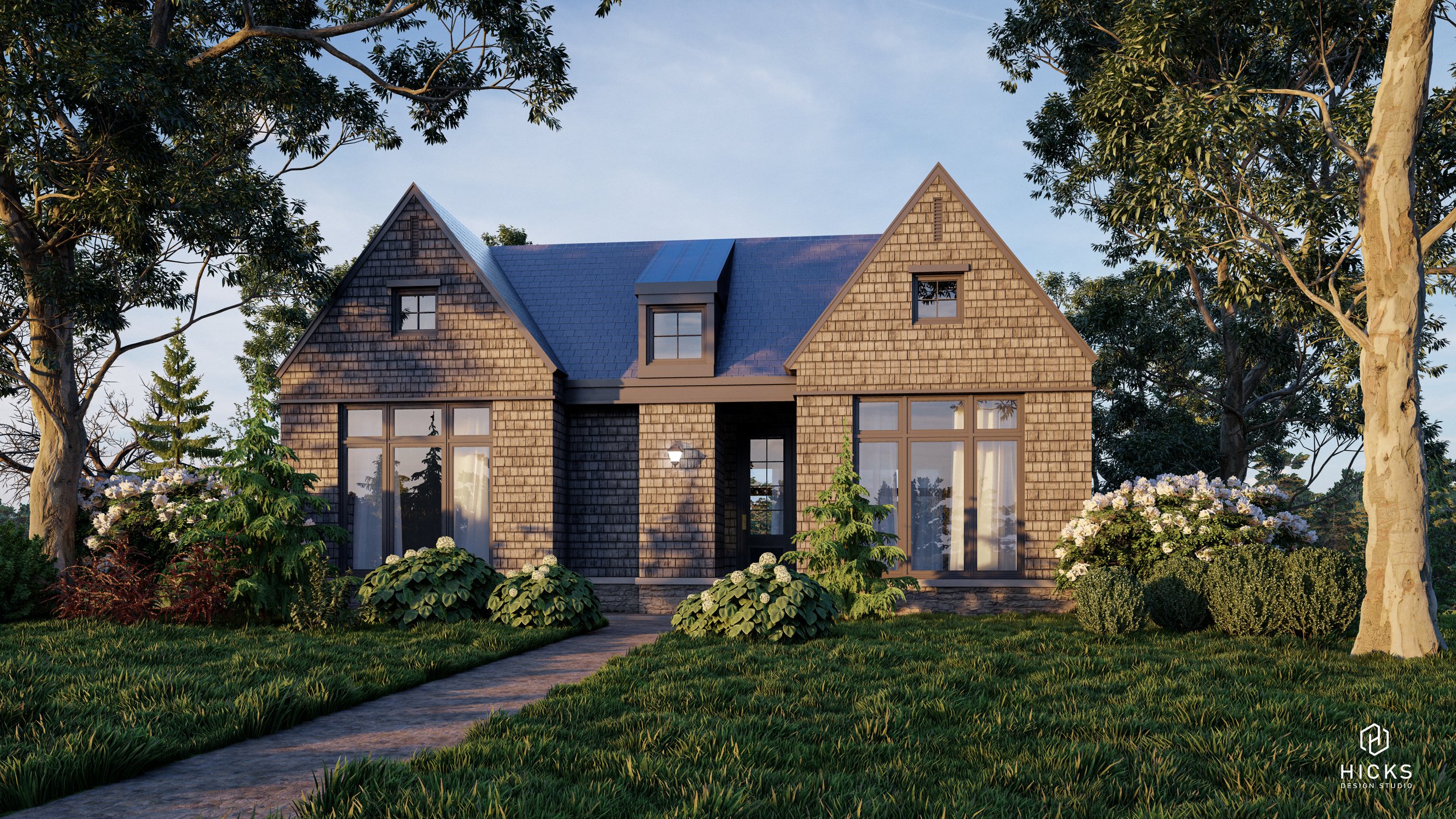 Rendering of completed Villa