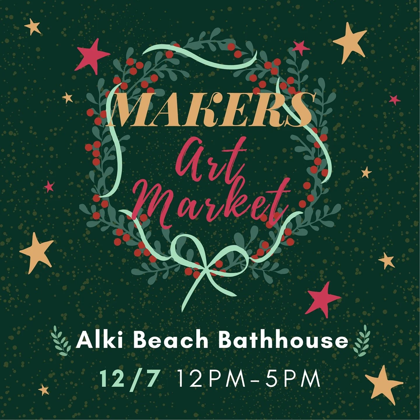 Making my one appearance for the season this Sunday at the Alki Bathhouse! Swing by and help make this event festive! I&rsquo;d love to see you! 🎄😊
&bull;
&bull;
&bull;
&bull;
&bull;
#artmarket #makersmarket #shoplocal #supportsmallbusiness #holida