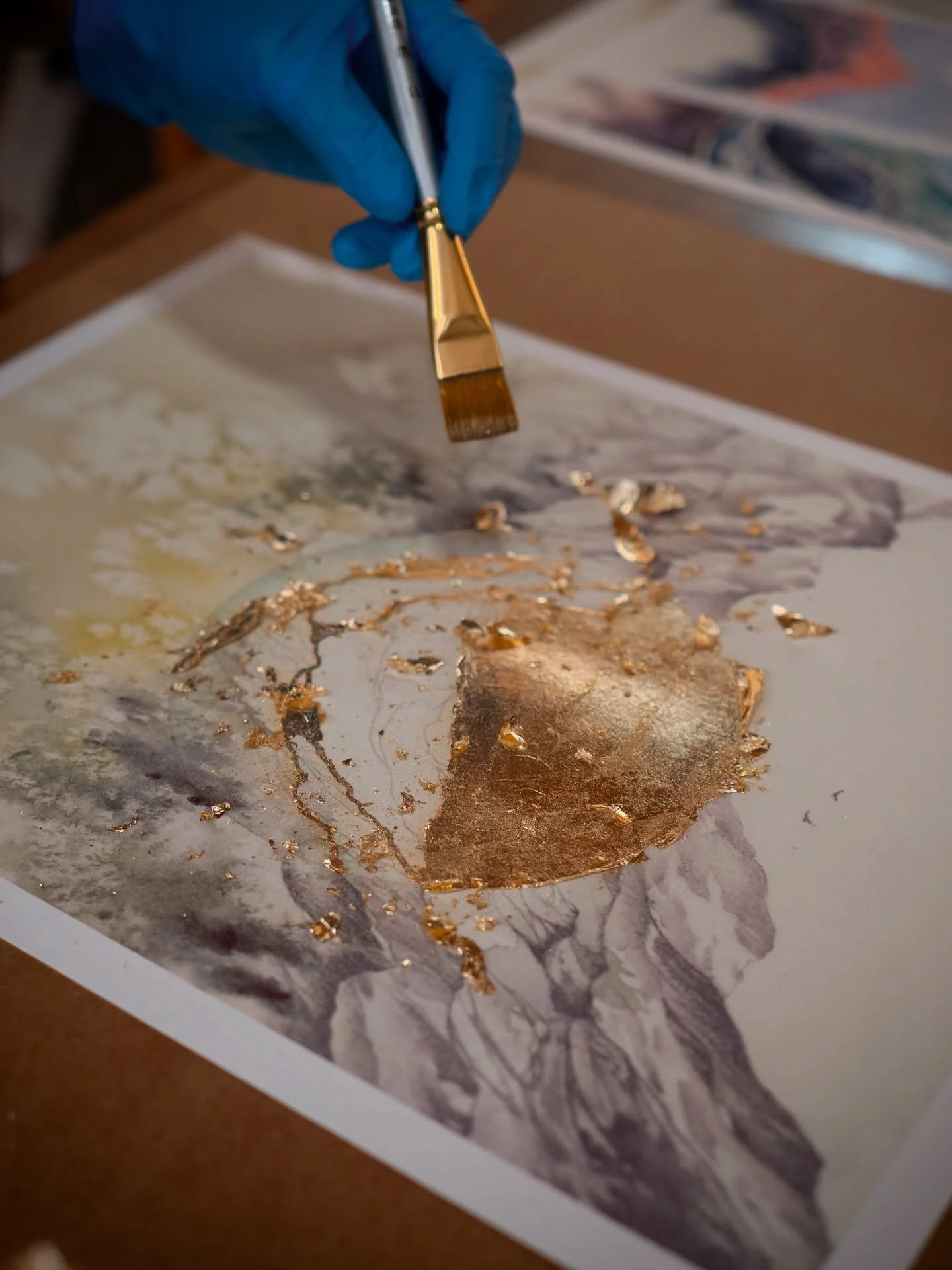 Hope you guys aren&rsquo;t too sick of seeing this gold leaf process. I still love it, so here&rsquo;s another look at progress and results. I&rsquo;ll have a few of these at @makersartmarket on Sunday that will be looking for a new home for the holi