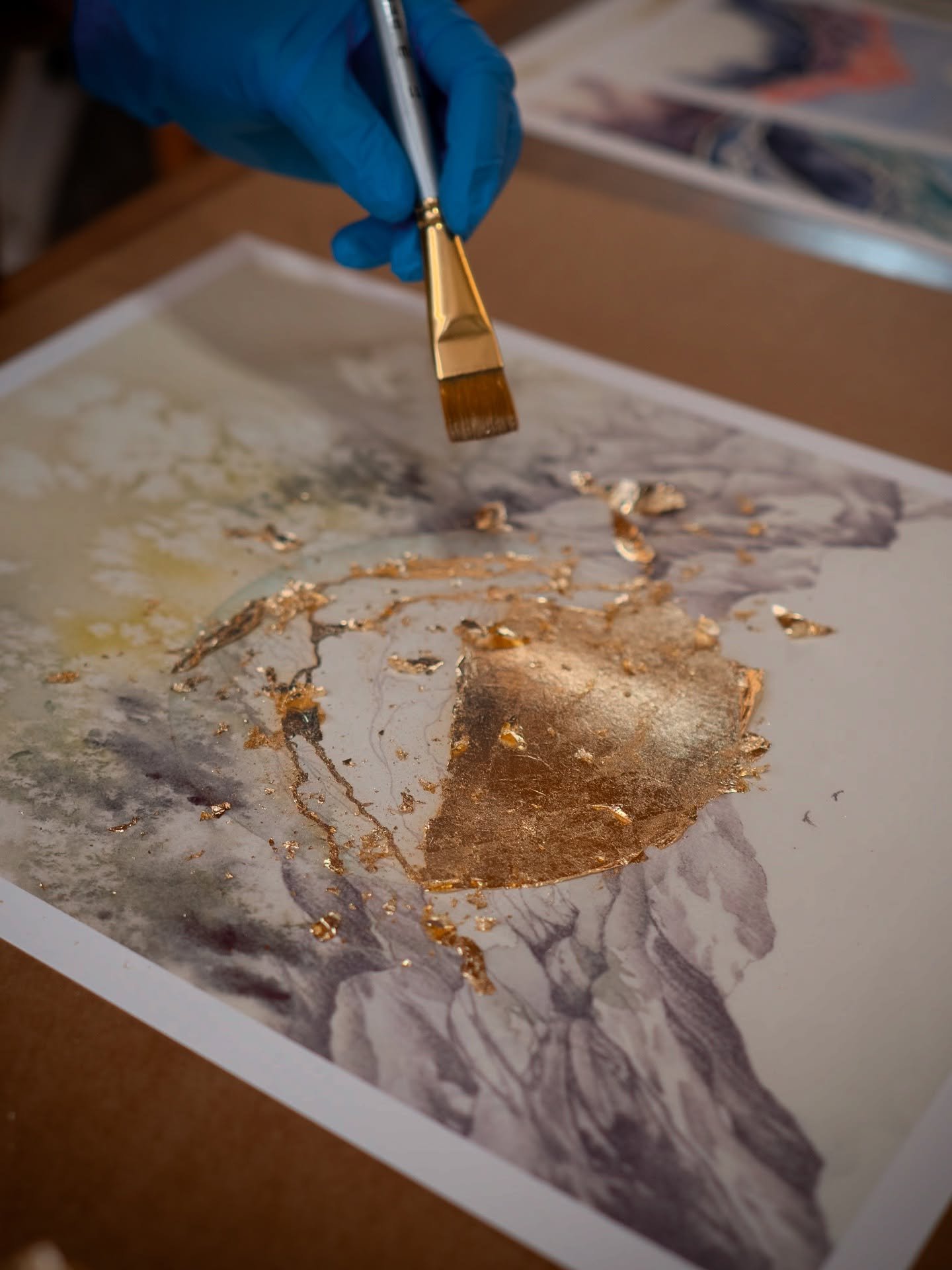 Hope you guys aren&rsquo;t too sick of seeing this gold leaf process. I still love it, so here&rsquo;s another look at progress and results. I&rsquo;ll have a few of these at @makersartmarket on Sunday that will be looking for a new home for the holi