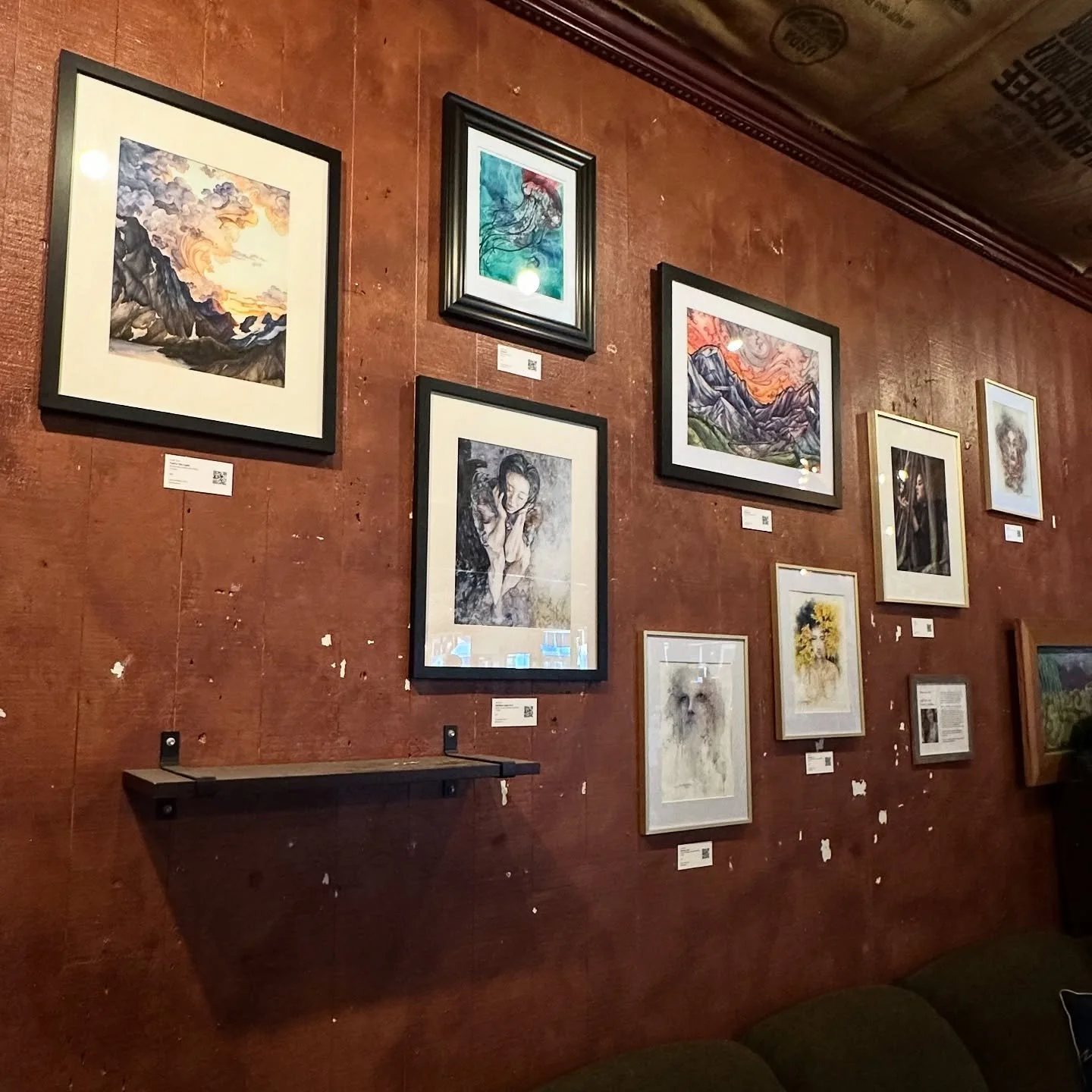 A huge thank you to @soulfood_coffeehouse in Redmond for showcasing my art! I absolutely love this coffeehouse for their delicious drinks, friendly and welcoming staff, chill vibes, and their commitment to fostering diverse and creative community! St