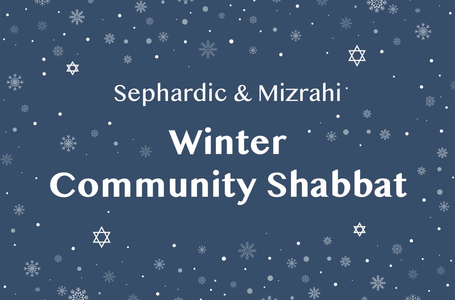 Winter Community Shabbat