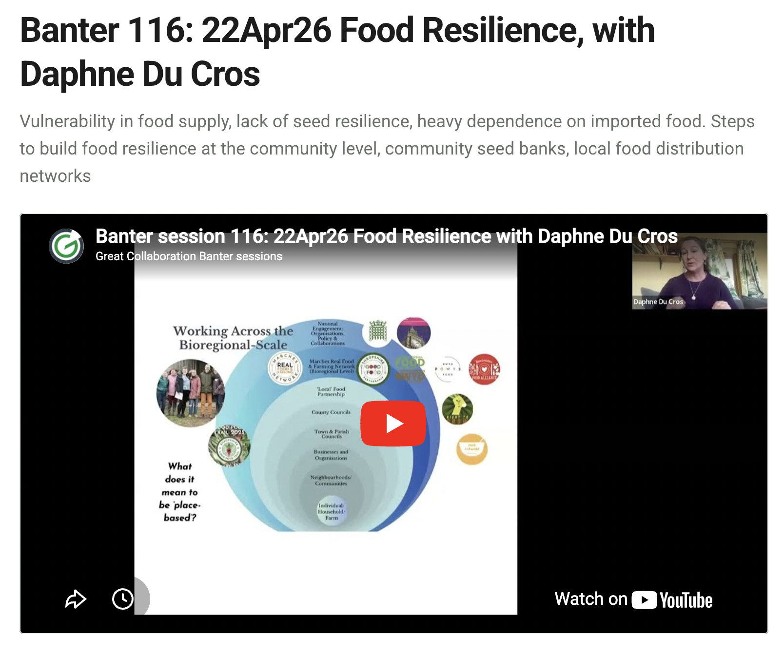 Food Resilience: The Great Collaboration